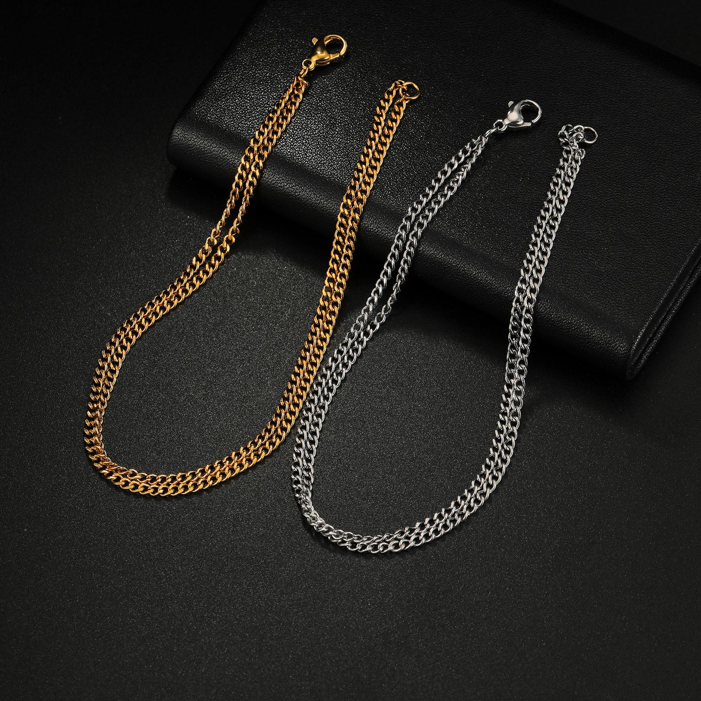 Planderful Everyday Genie Titanium Steel Double Chain Bracelet For Unisex Premium Quality Jewelry