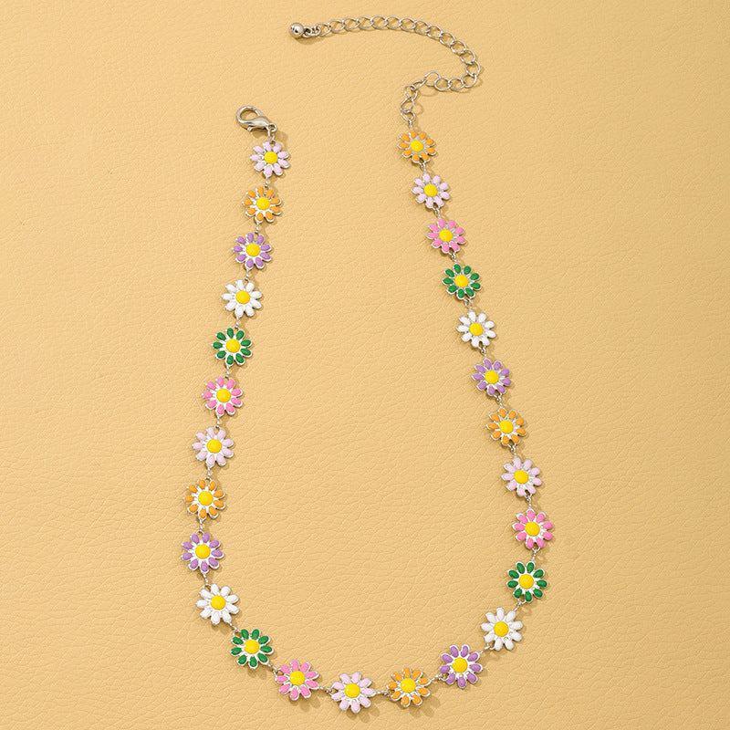 Retro Glazed Flower Collar Necklace from Vienna Verve by Planderful