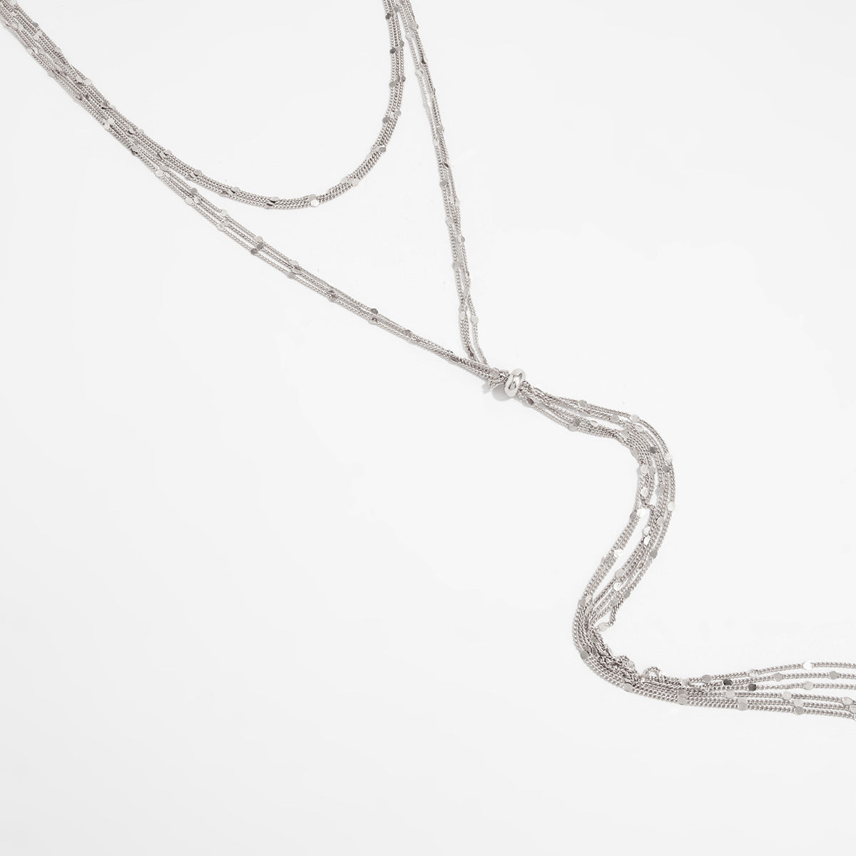 Creative Long Fringed Thin Chain Y-Shaped Back Chain Cold Metal Multi-Layer Necklace
