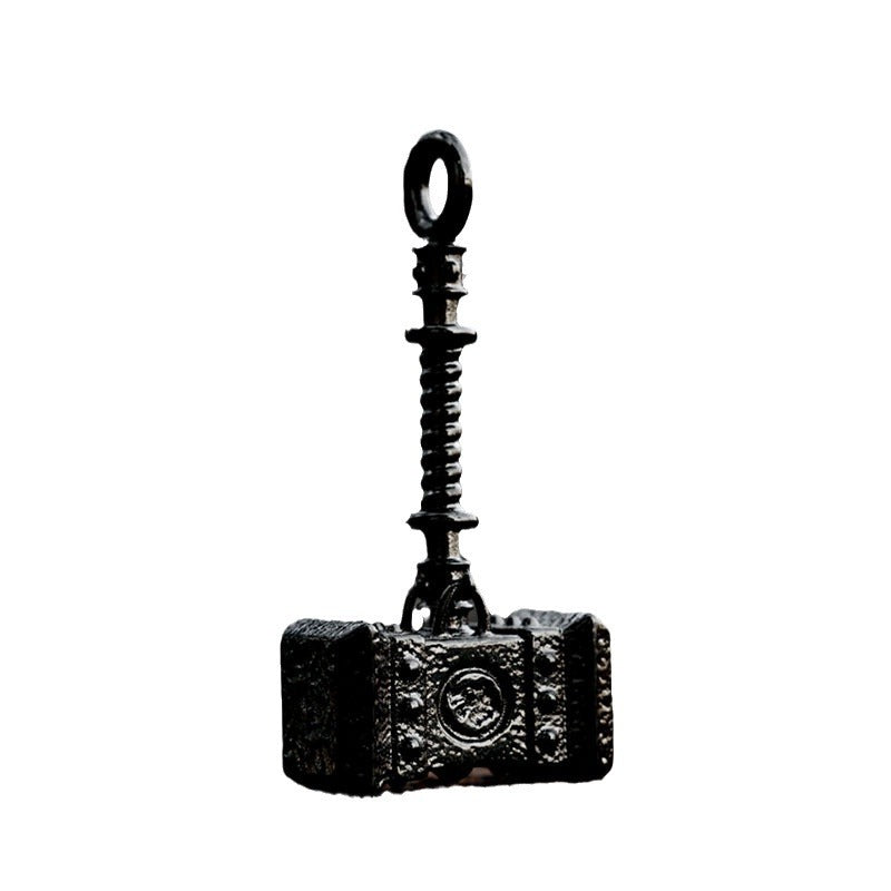 Retro Thor Hammer Pendant for Men - Titanium Steel Electroplated Jewelry Inspired by Film and Television