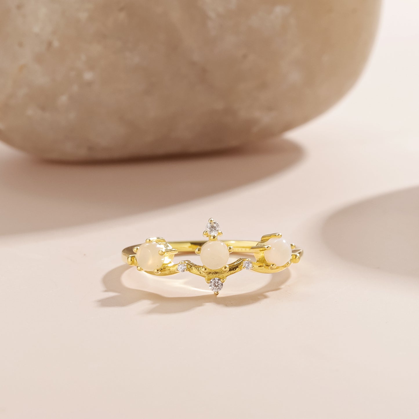 TikTok Popular Opal Ring S925 Sterling Silver Natural Opal