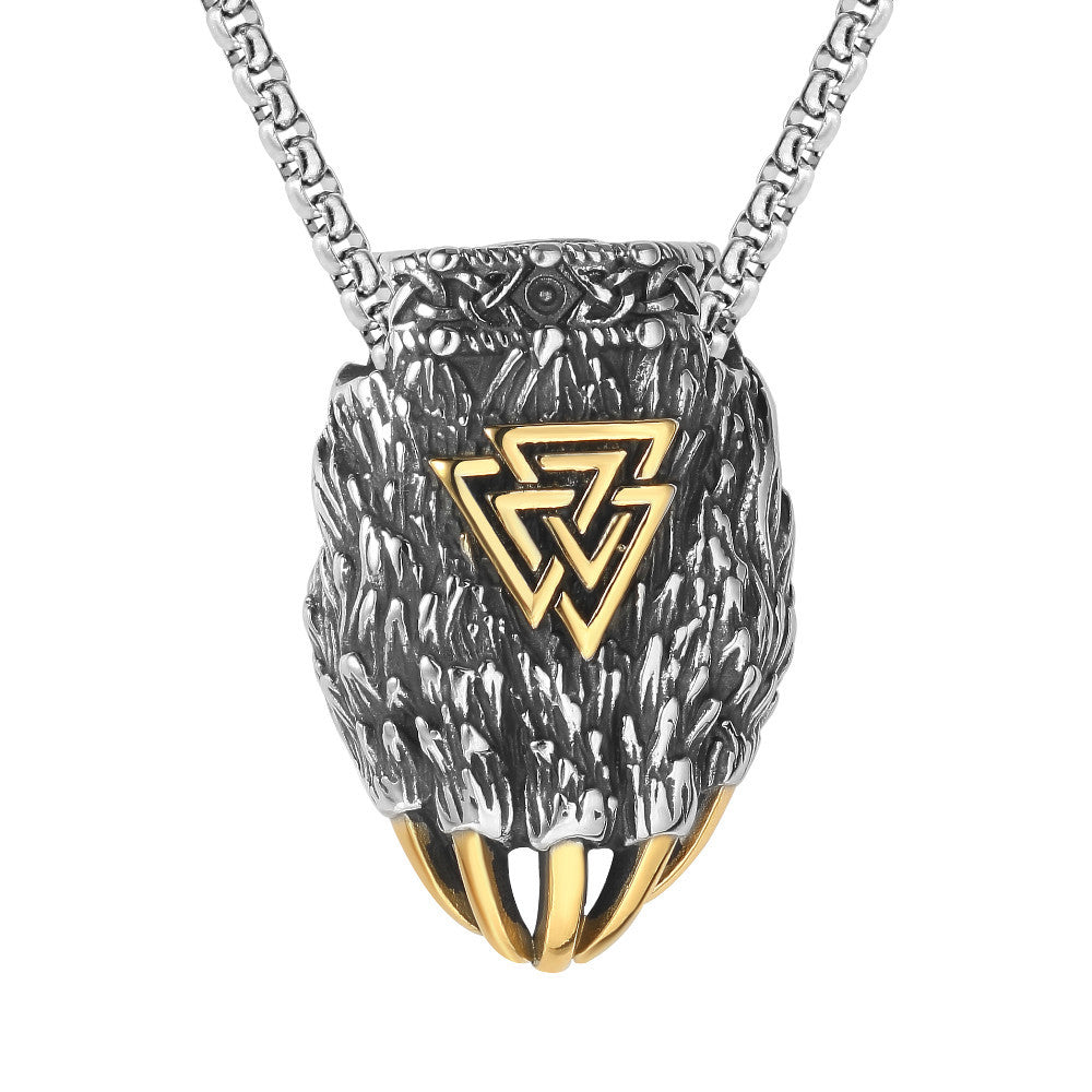 Retro Viking Claw Pendant Titanium Steel Unisex Necklace With Bold Protection Statement By Planderful