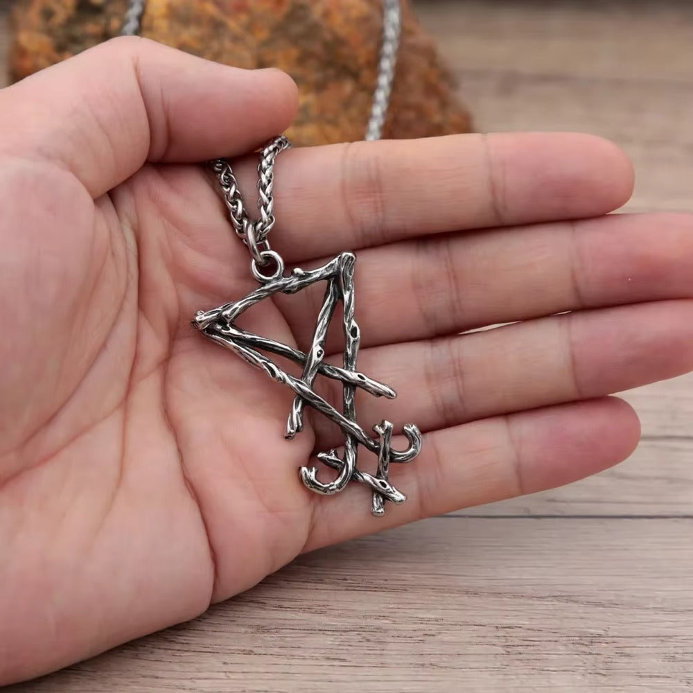 Vintage Star Stainless Steel Men's Pendant Necklace