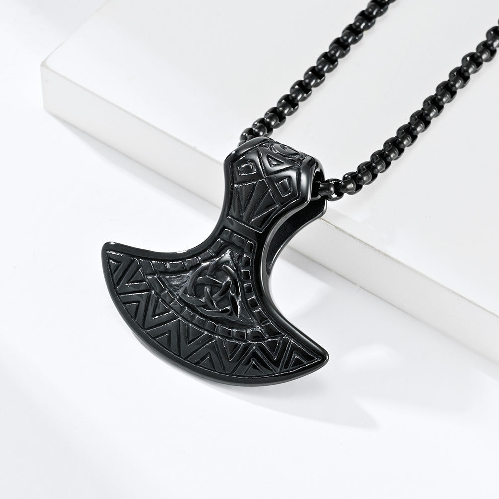 Nordic Style Viking Tomahawk Titanium Steel Necklace for Men