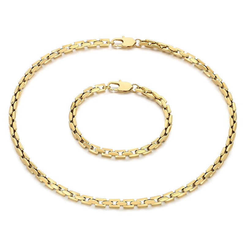 Lobster Buckle Bamboo Chain Bracelet Stainless Steel Men