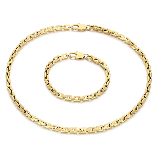 Lobster Buckle Bamboo Chain Bracelet Stainless Steel Men