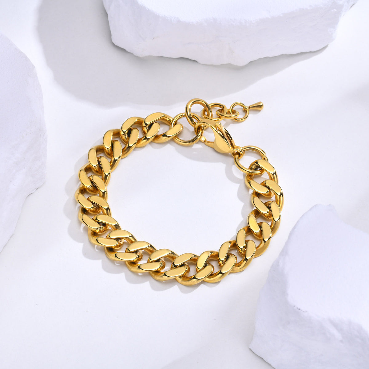 And Golden Thick Personalized Stainless Steel Bracelet Unisex