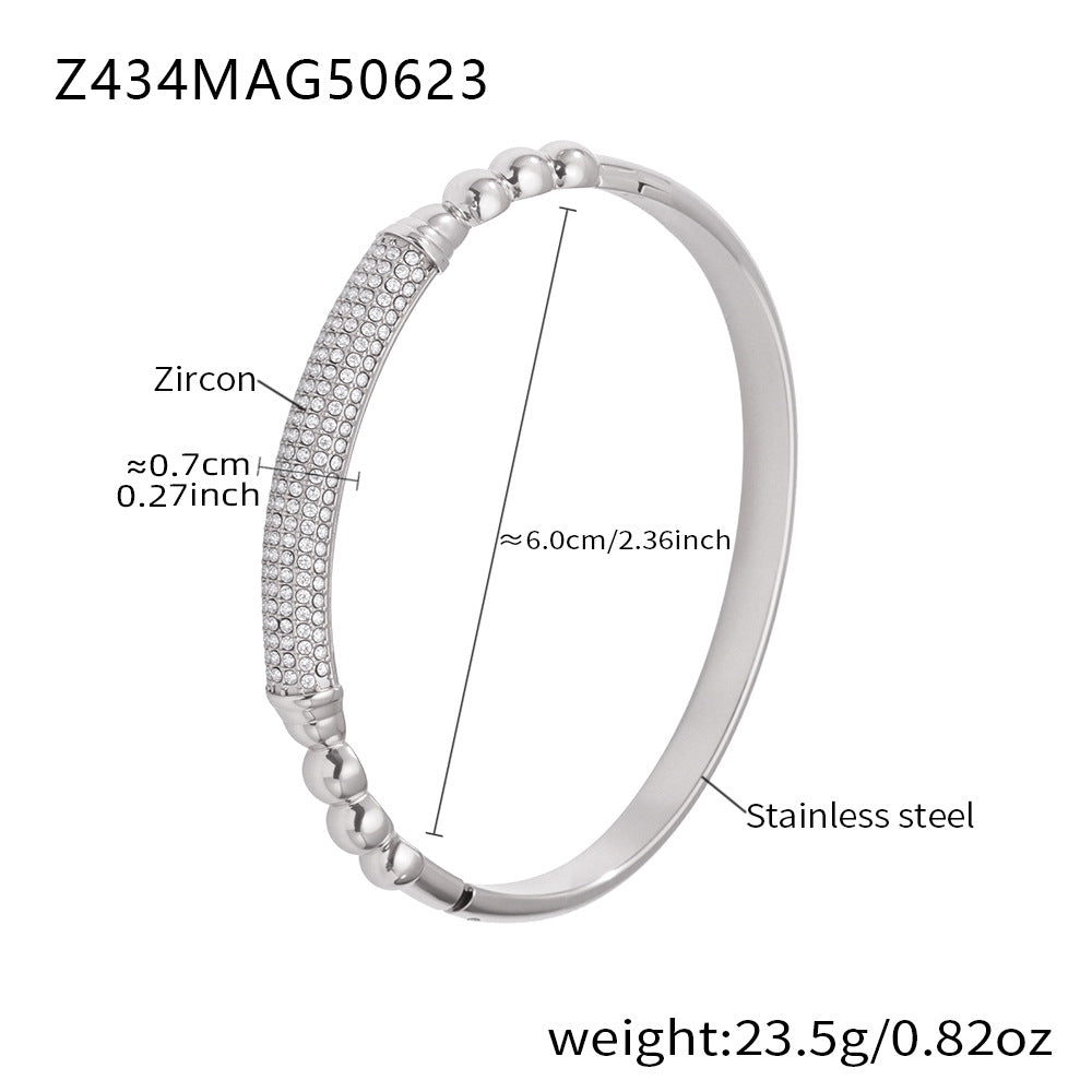 Planderful Everyday Genie Stainless Steel Zircon Bracelet