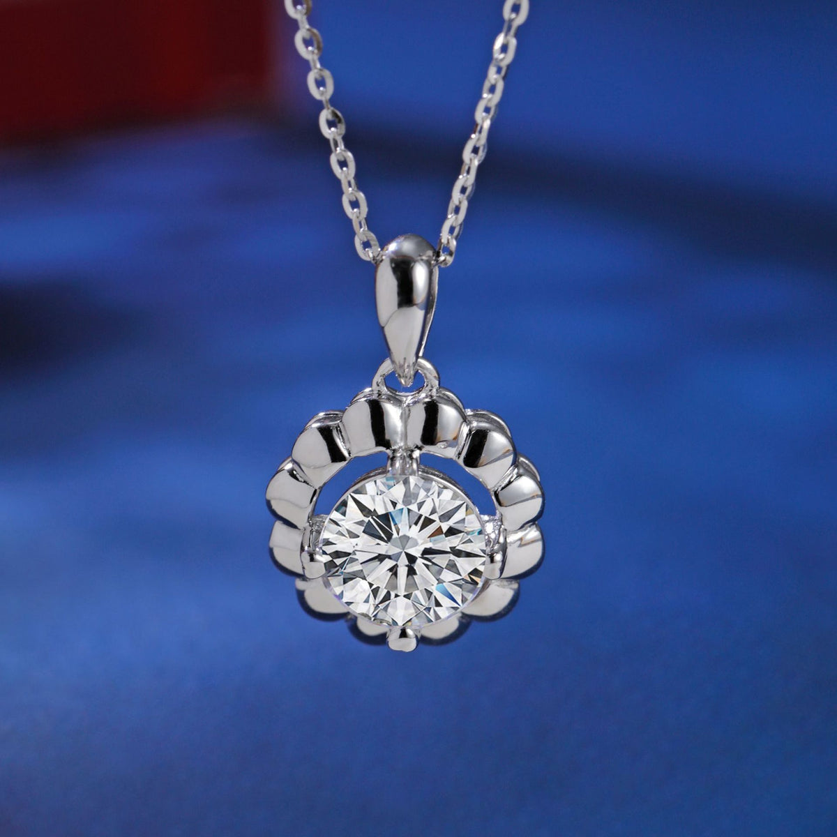 Sun Sunflower S925 Sterling Silver Women's Pendant Necklace