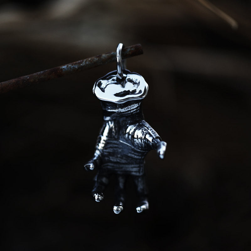 Retro Punk Devil's Hand Titanium Steel Pendant - Skull Palm Stainless Steel Accessories for Men