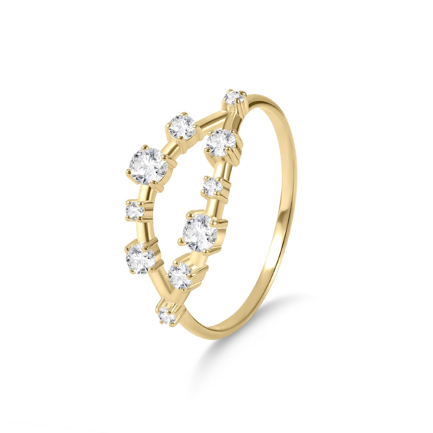 Golden Dawn Series S925 Silver Moissanite Stacking Ring