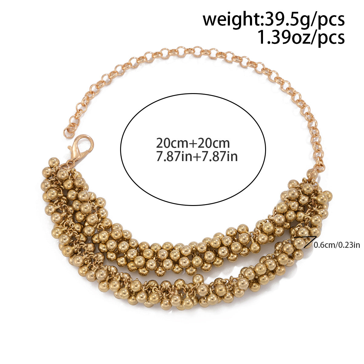 Oversized Round Bead Drop Necklace