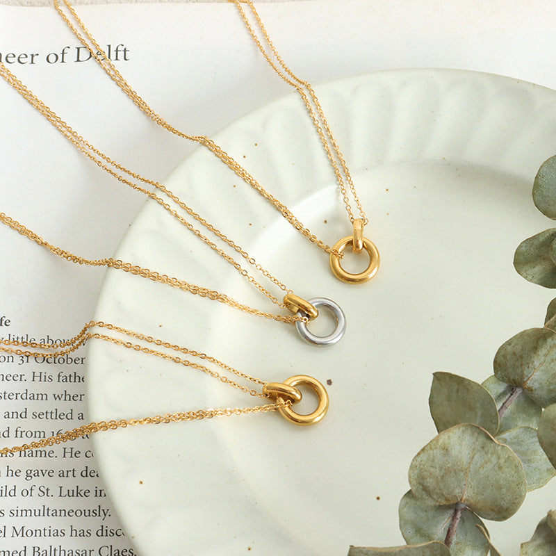 Double Chain Gold-Plated Necklace for Stylish Commuters