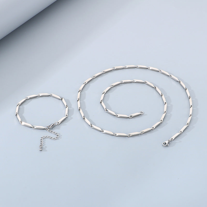 Hip Hop Personalized Rhombus Bamboo Chain Necklace for Men