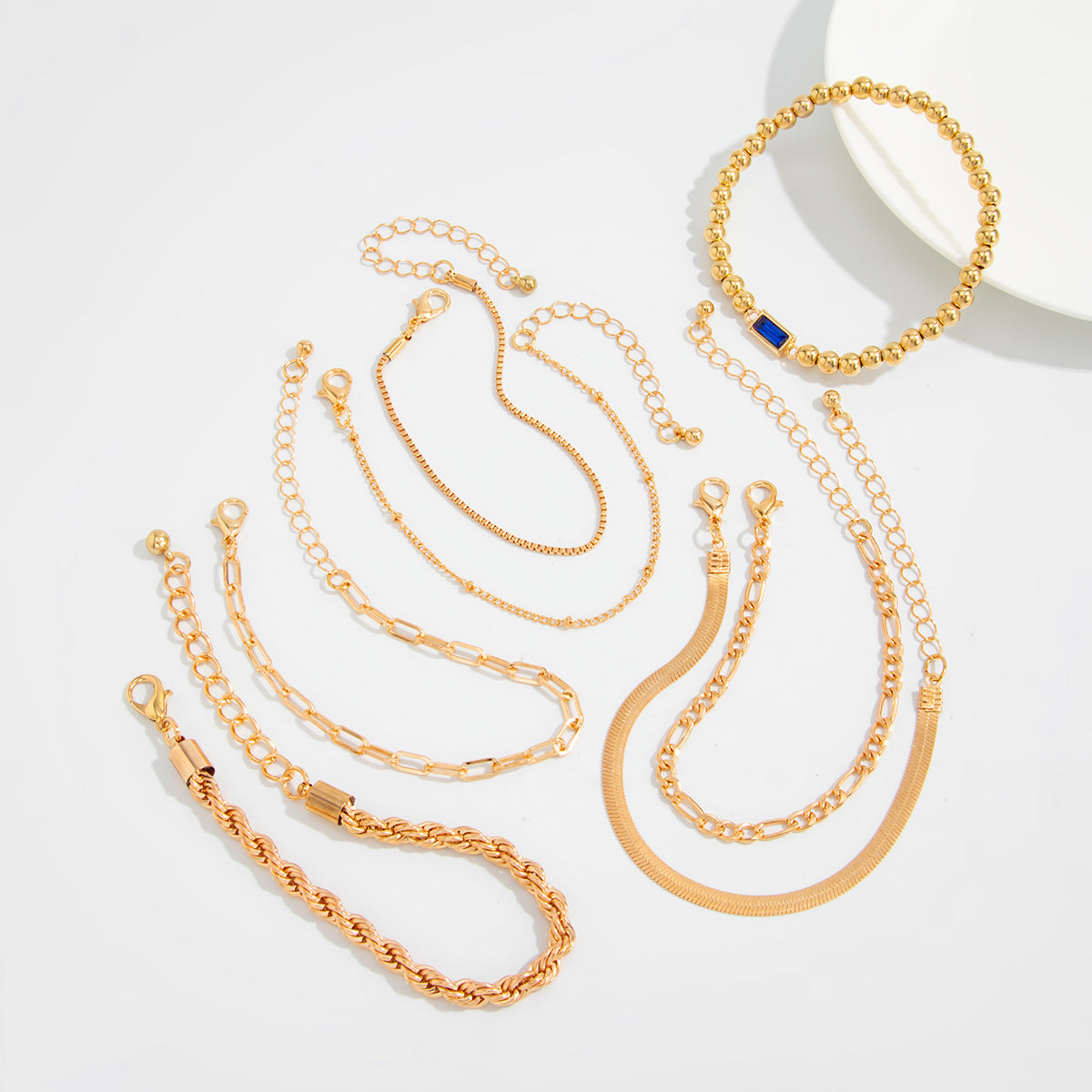 Planderful Vienna Verve Color Zircon Beaded Bracelet for Women Versatile Snake Chain Statement Jewelry