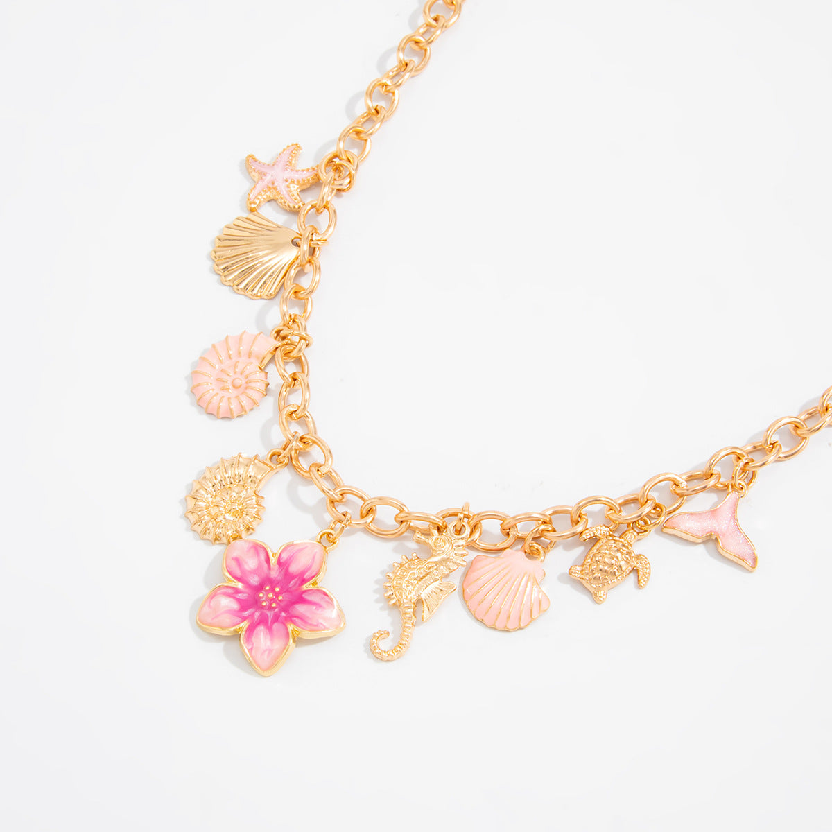 Shell, Seahorse & Fishtail Coastal Necklace