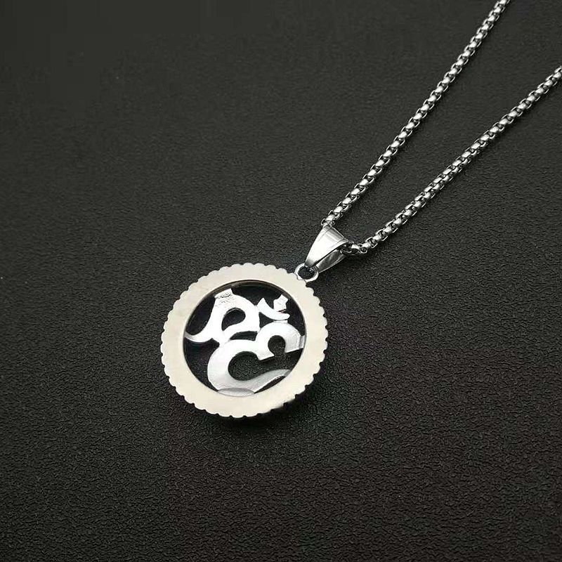 Stainless Steel Necklace – Minimalist Om Pendant