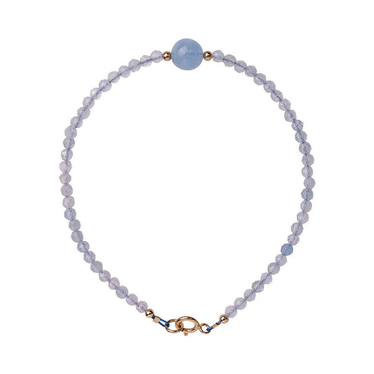 Aquamarine Bracelet for Girls with Confident Style - 14k Gold and Sterling Silver