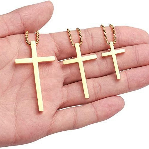 1. Planderful Stainless Steel Cross Necklace Unisex Gift for Him or Her Elegant Everyday Pendant