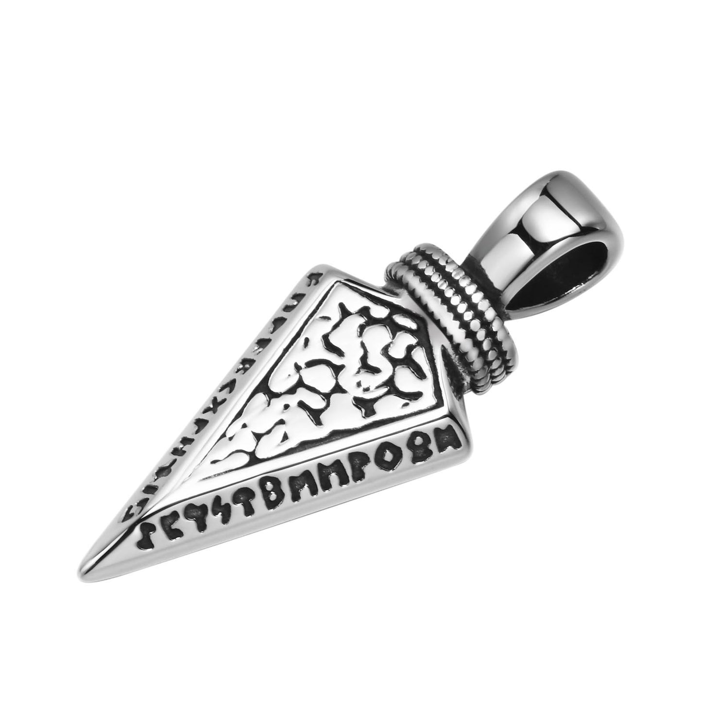 Stainless Steel Viking Arrow Pendant Men's Necklace Jewelry