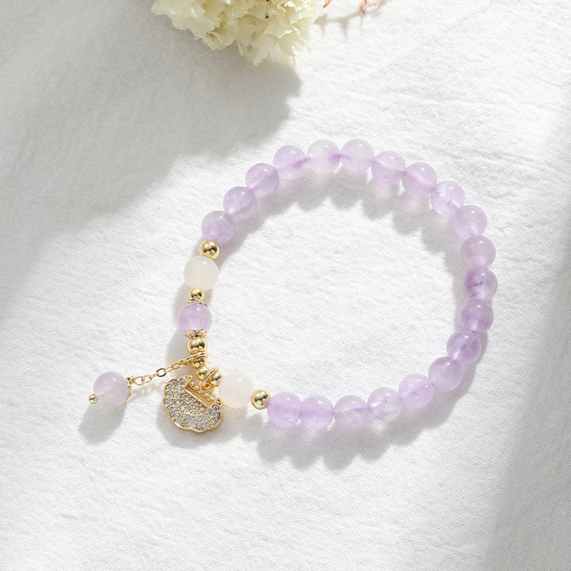 Elegant Amethyst Bracelet with Sterling Silver Lock - Fortune's Favor Collection