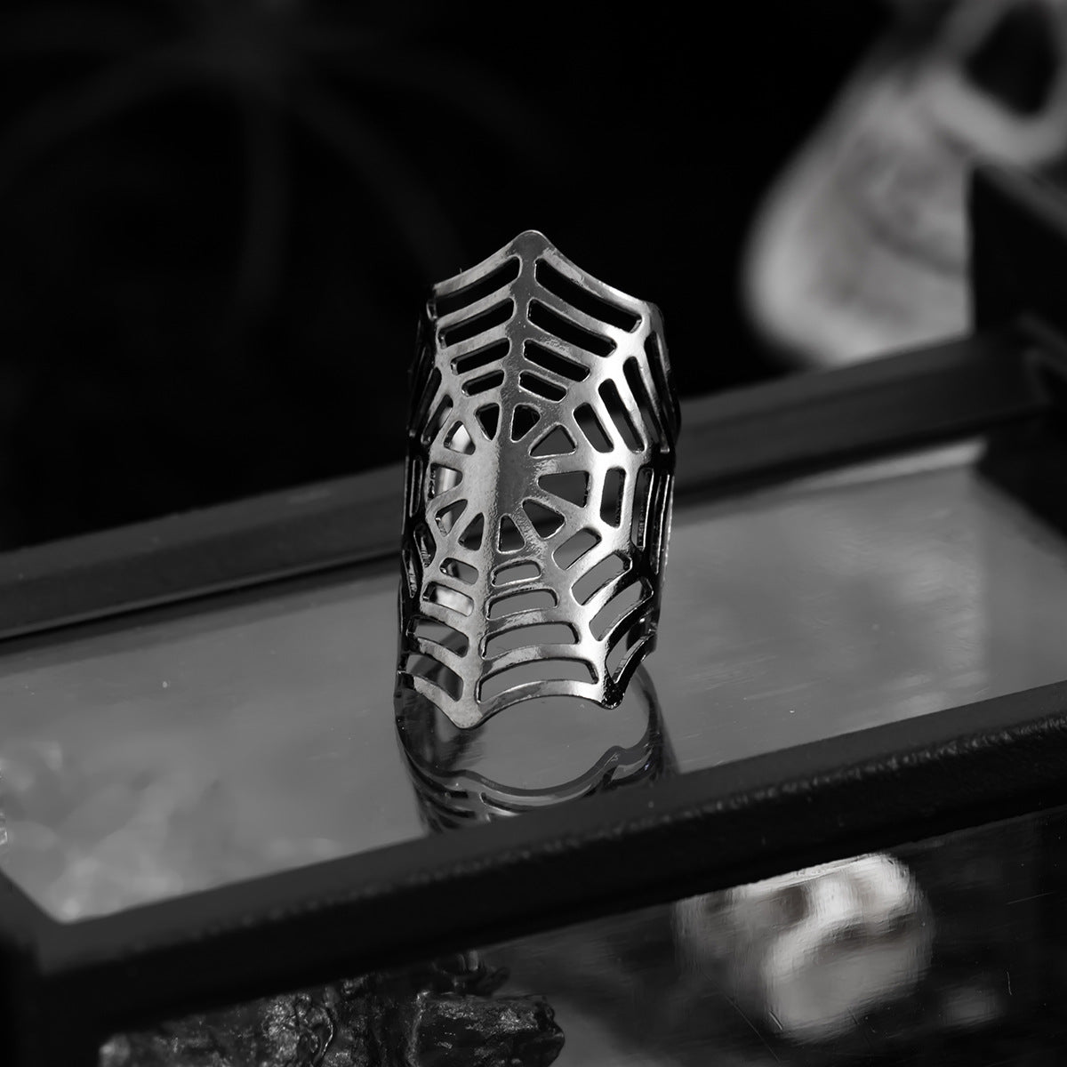 Gothic Ear Clip Earrings Bone Clip By Planderful Vienna Verve Halloween Spider Web Punk Jewelry For Alternative Fashion
