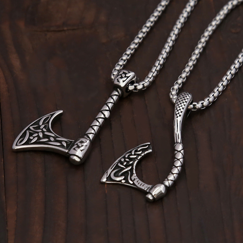 Europe And The United States Retro Long-Handled Axe Necklace