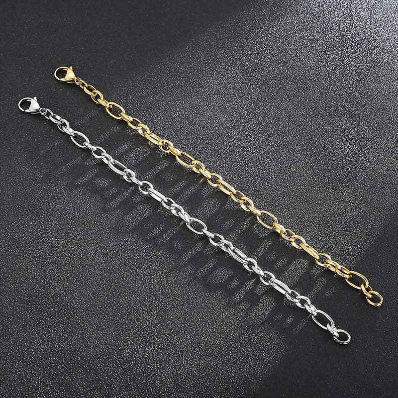 Internet Celebrities With Plain Chain Commuter Stainless Steel Chain Bracelet