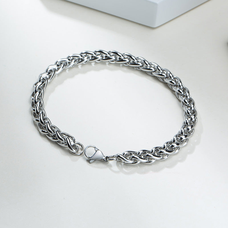 Stainless Steel Flower Basket Chain Men's Fashion Bracelet