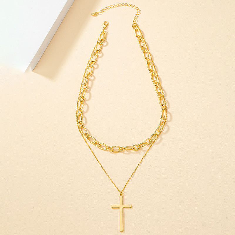 Creative Double Cross Pendant Necklace - Vienna Verve Collection
