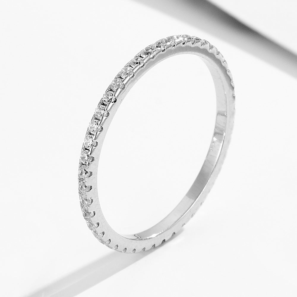 Sterling Silver Ring Full Zircon Ring Set Ring Combination Ring Jewelry