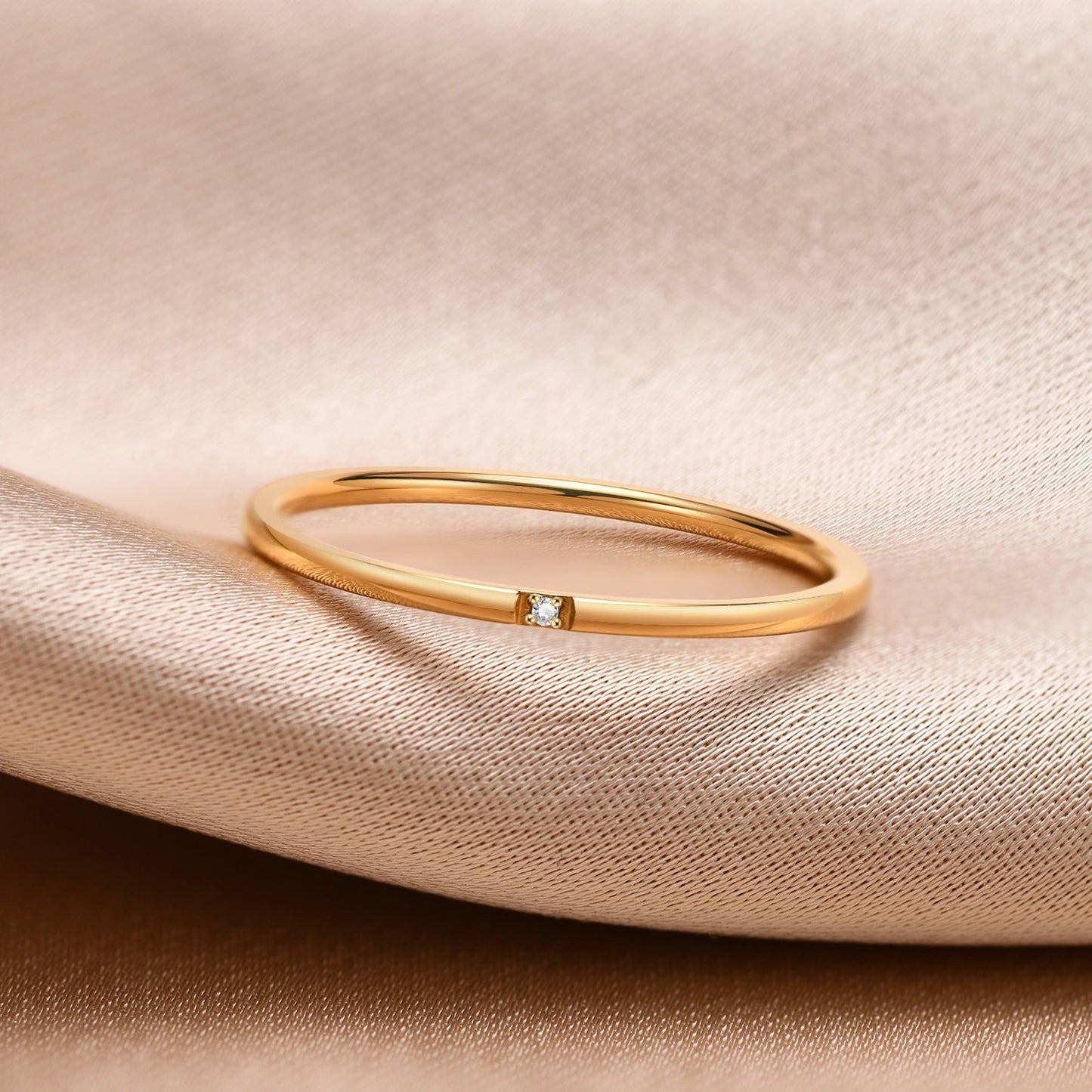 Jewelry Stainless Steel Zircon Ring Stacked Gold Ladies Jewelry