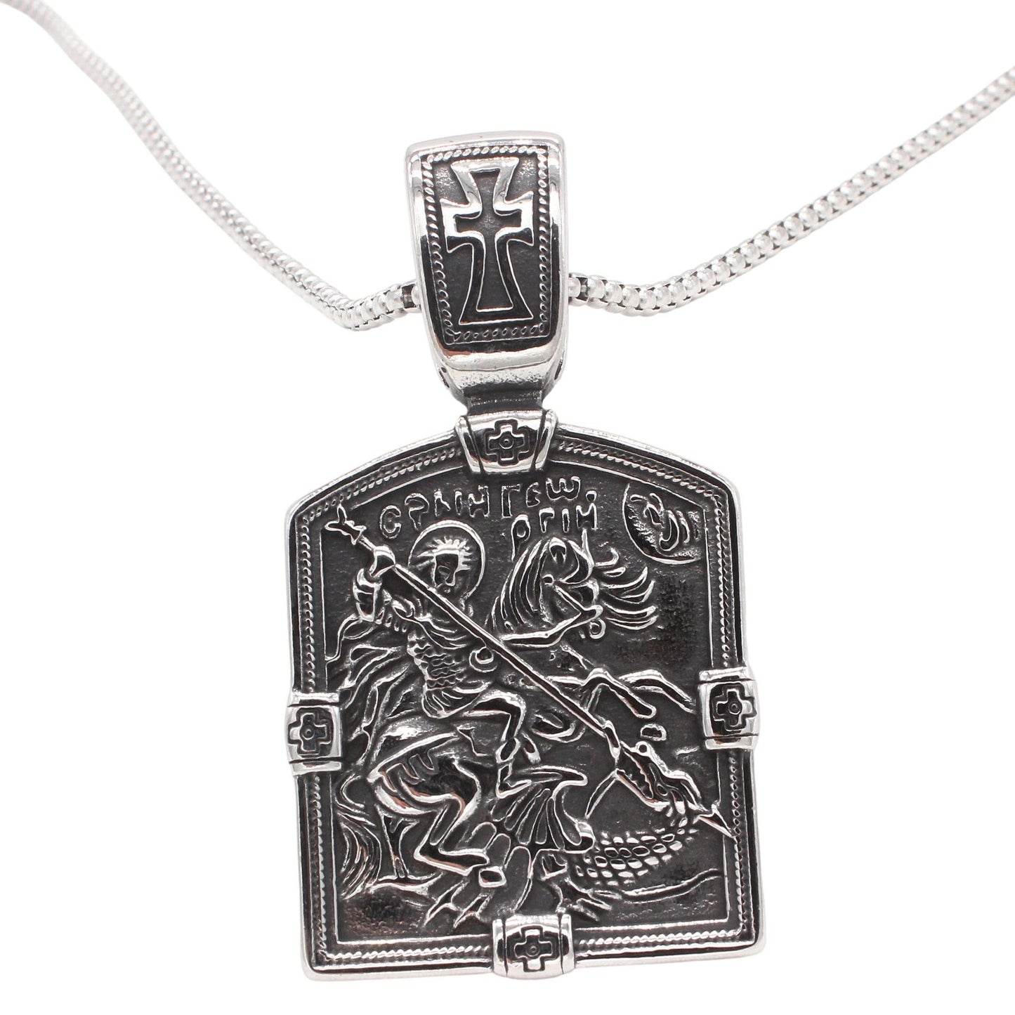 Planderful Jewelry Cross Knight Pendant Stainless Steel Retro Design For Men Everyday Style