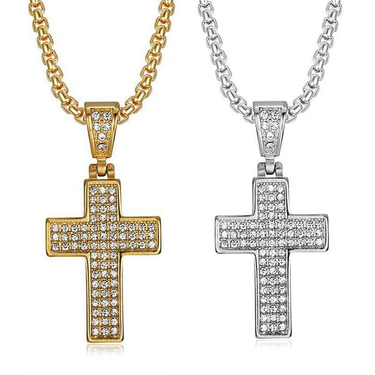 Zircon Necklace – Statement Cross Pendant For Men And Women