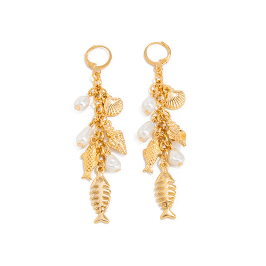 Planderful Vienna Verve Earrings – Personalized Alloy Wavy Fishtail Design