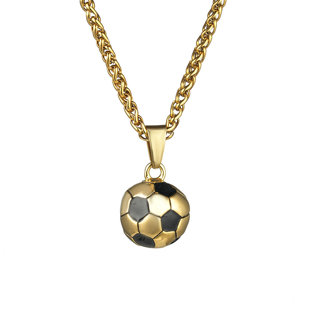 Planderful Football Necklace Stainless Steel Unisex World Cup Pendant Gift For Him Her