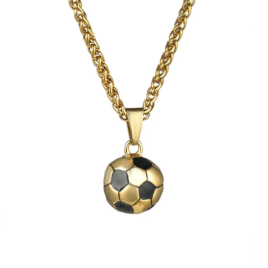 Planderful Football Necklace Stainless Steel Unisex World Cup Pendant Gift For Him Her