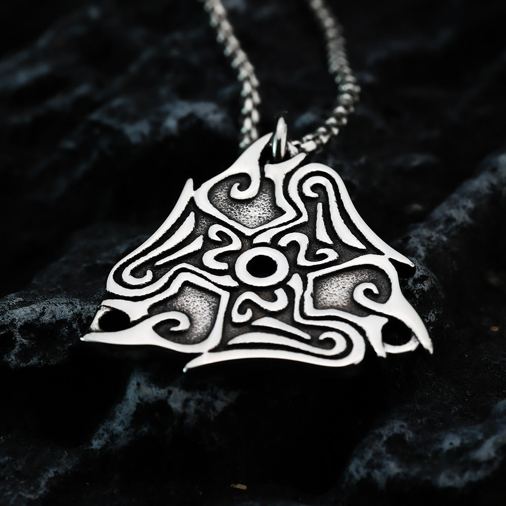 European And American Retro Men's Pendant Necklace Viking Crow Totem