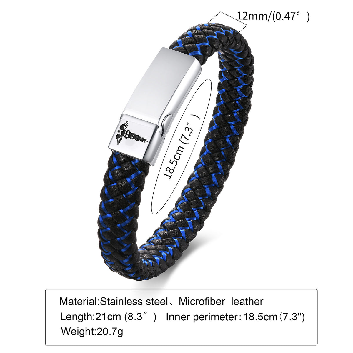 Textured Black Stainless Steel Bracelet for Men