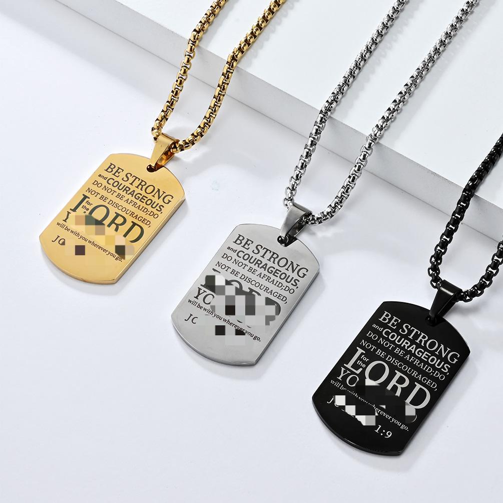 Cross & Flag Dog Tag Pendant — Two Styles