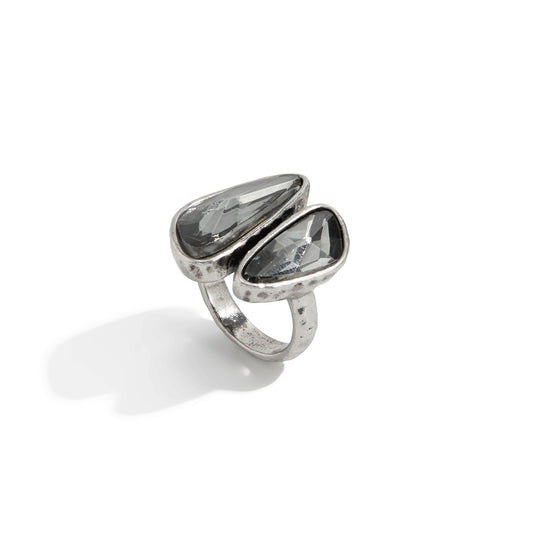 Black Acrylic Ring Planderful Vienna Verve For Minimalist Women Geometric Square Statement Jewelry