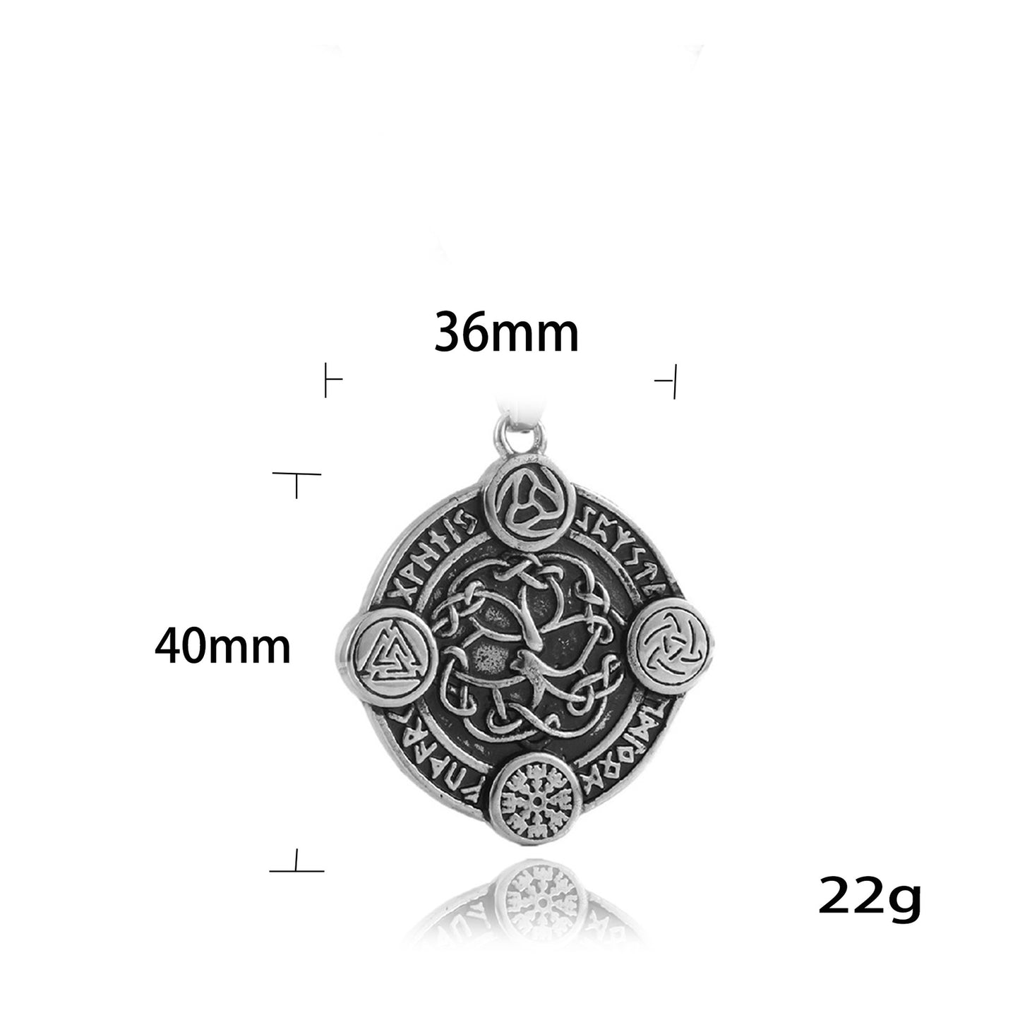 Trendy Titanium Steel Viking Odin Triangle Logo Rune Pendant for Men - Personalized Tree of Life Design