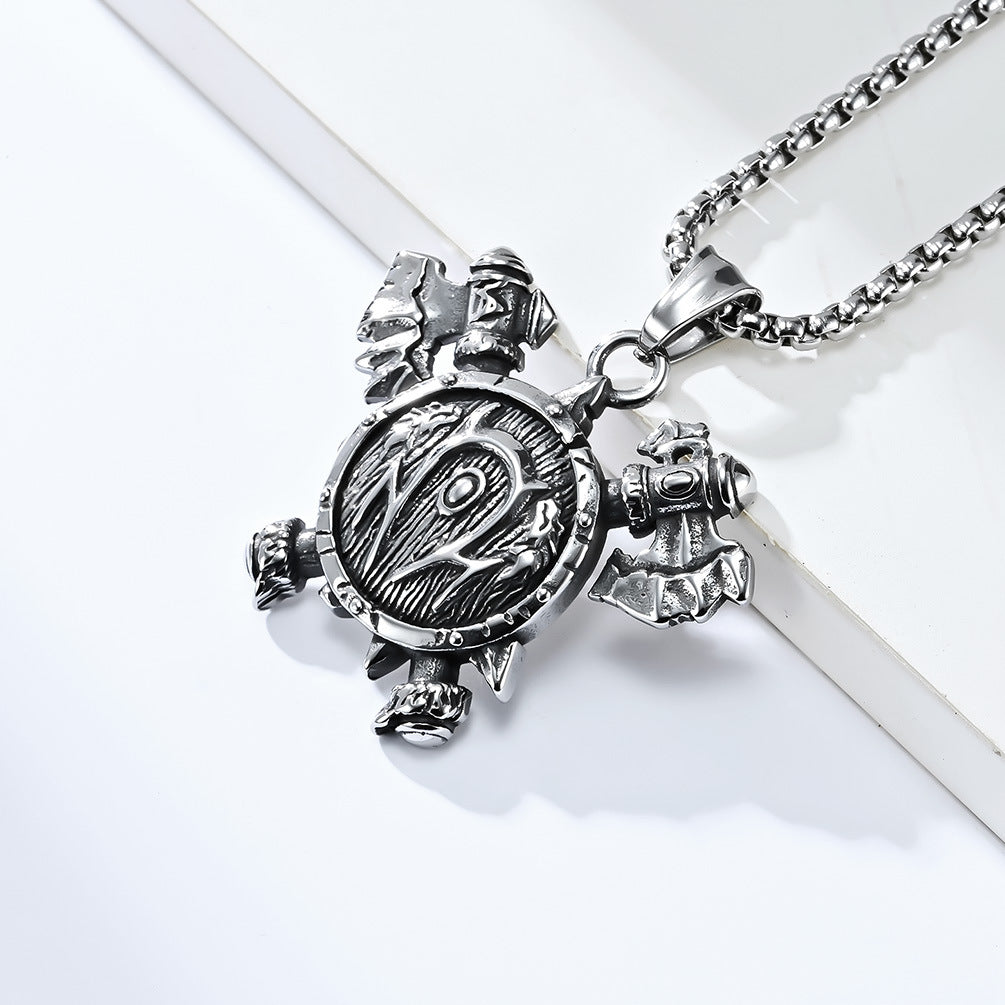 Planderful Vikings Tomahawk Pendant Necklace For Nordic Vintage Punk Street Style Enthusiasts