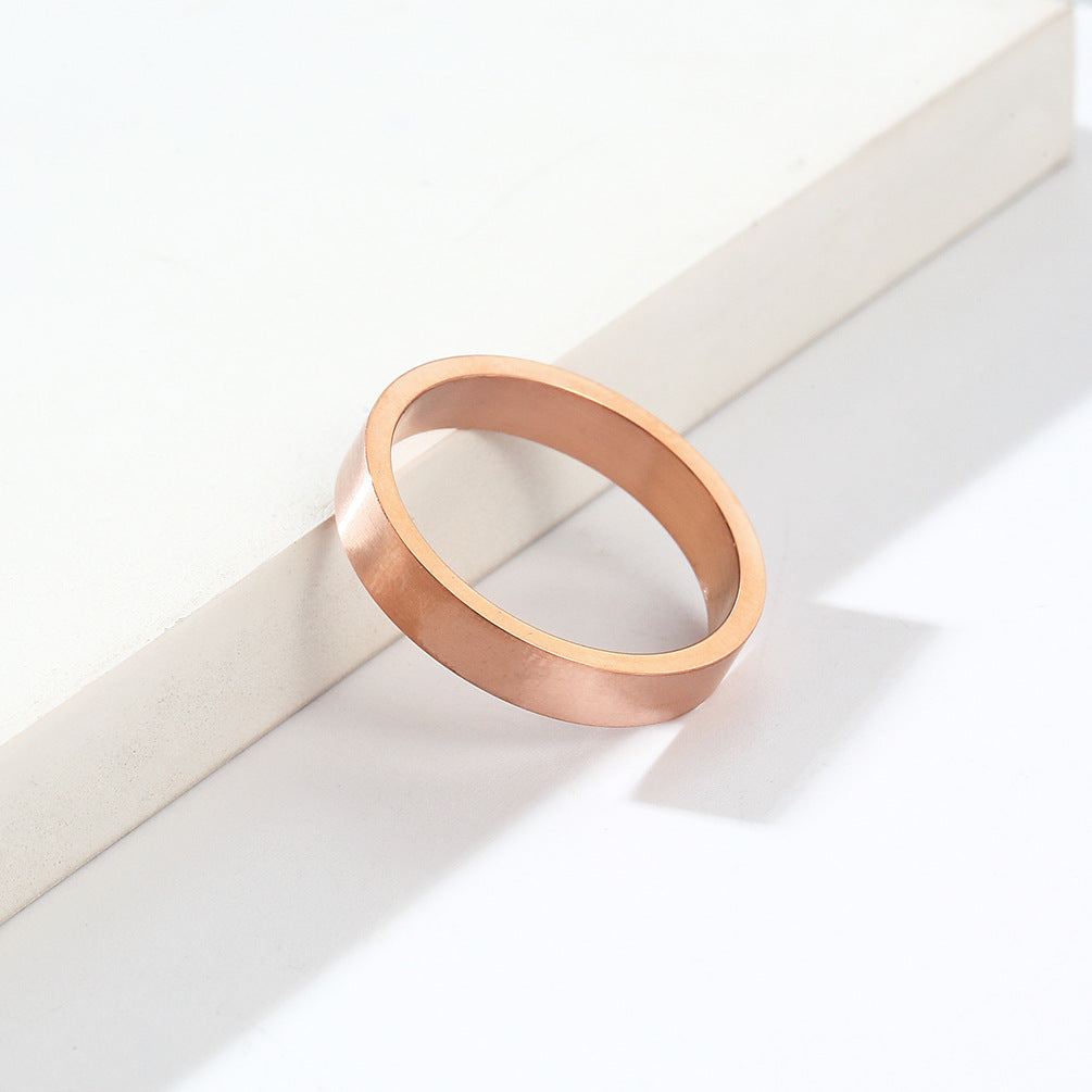 Planderful Titanium Steel Ring 4mm Matte Brushed Unisex Fade Resistant Jewelry For Men And Women Everyday Wear