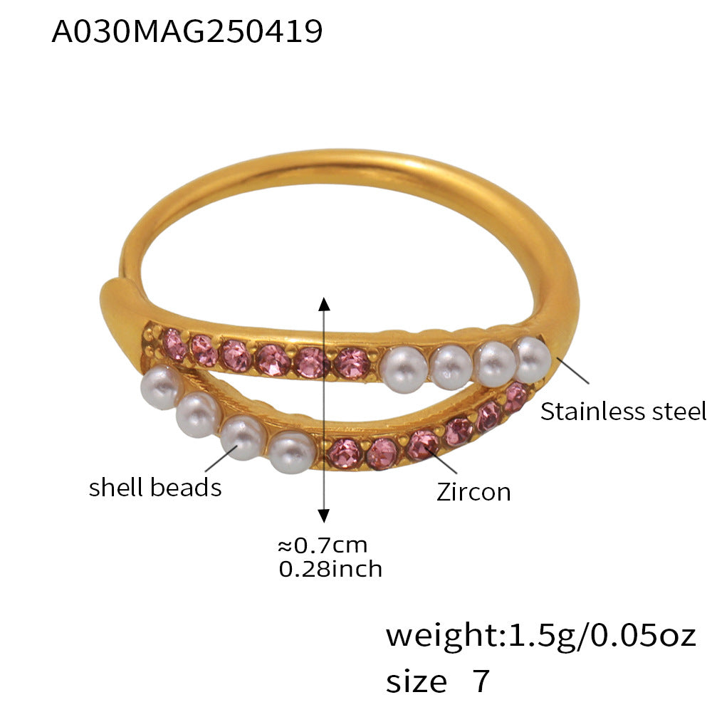 Planderful Unisex Stainless Zircon Ring Fade Resistant