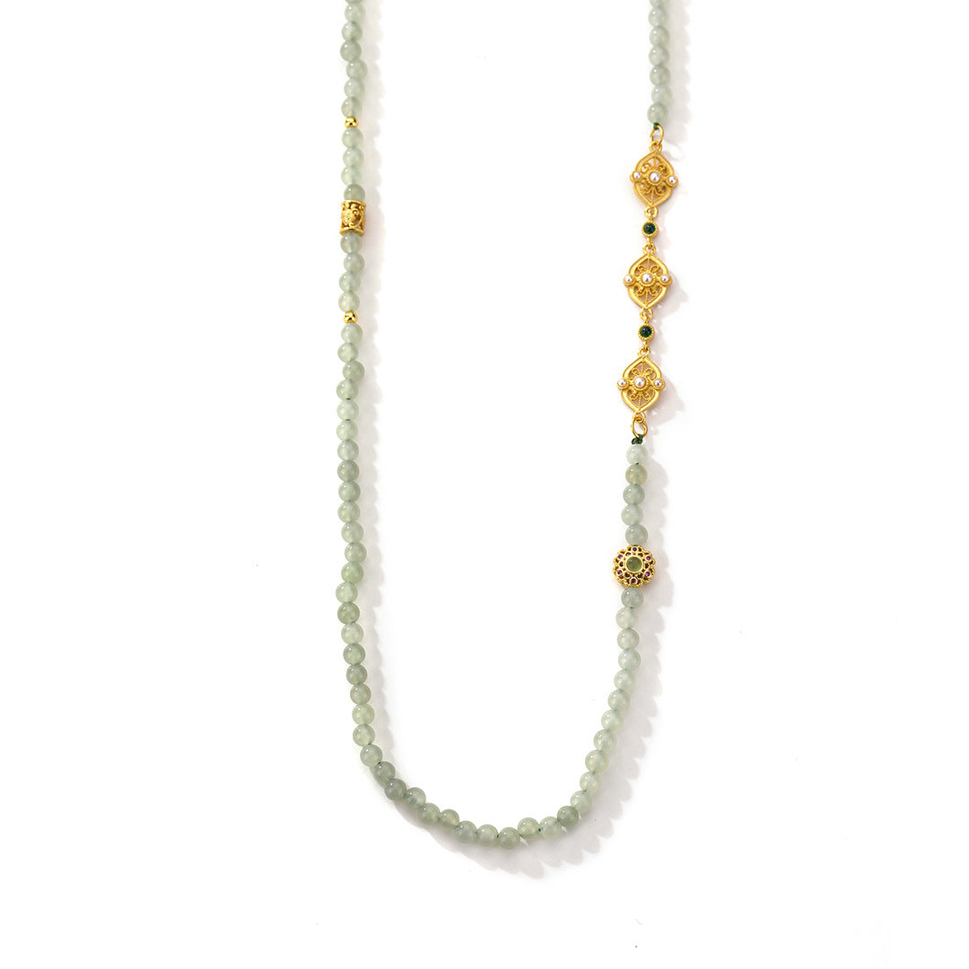 S925 Sterling Silver Hetian Jade Necklace