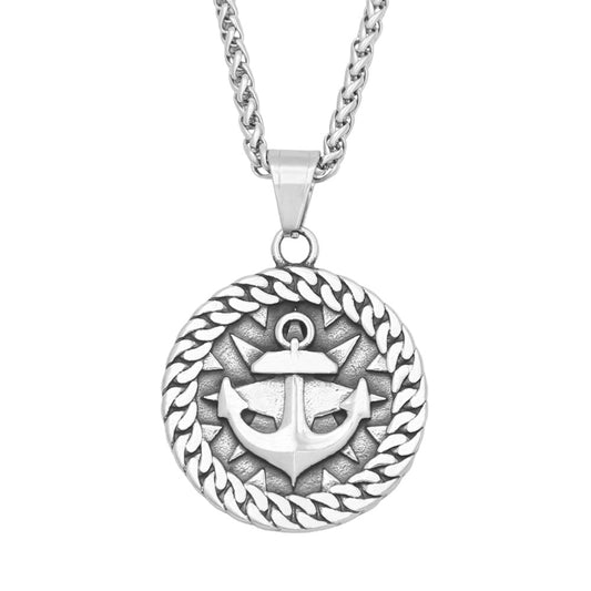 Punk Viking Anchor Stainless Steel Pendant Necklace