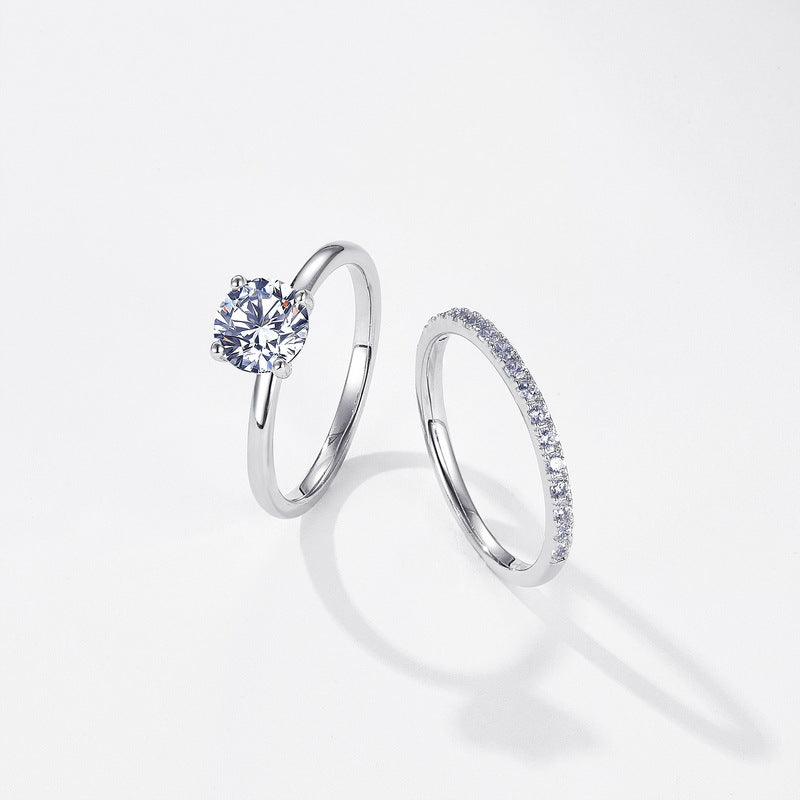 Planderful Stackable Moissanite Sterling Silver Ring