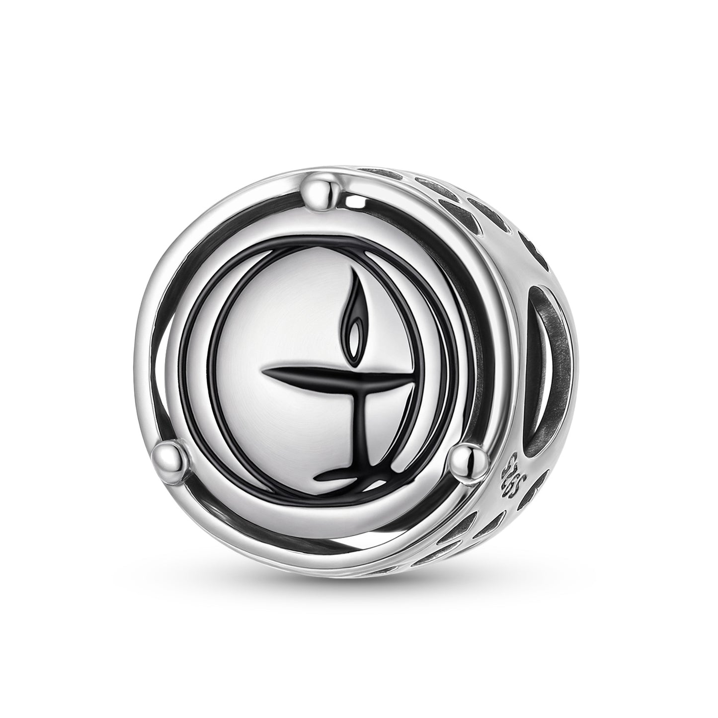 Planderful Jewelry Sterling Silver Beading Pendant The Flaming Chalice For DIY Jewelry Making