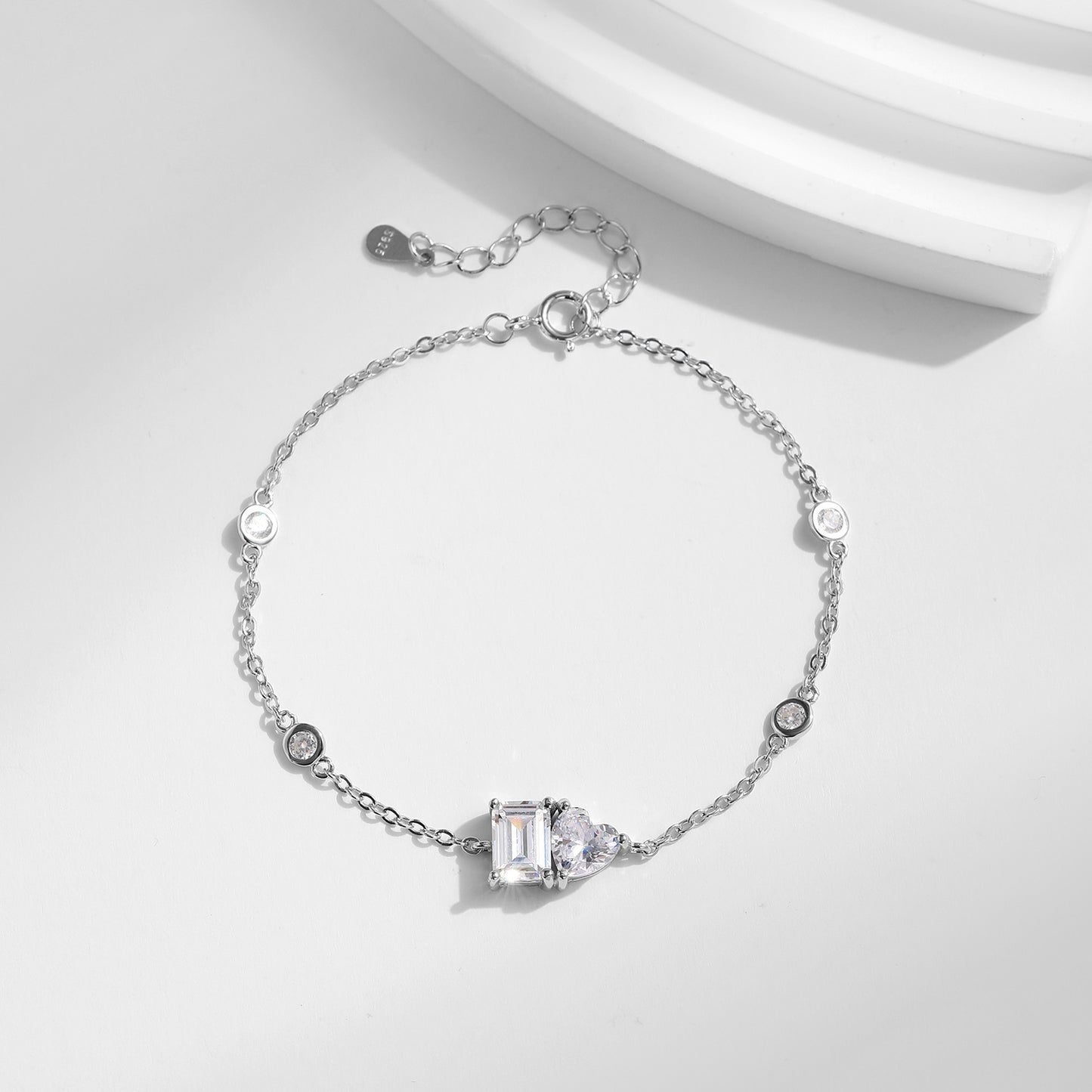 Luxurious Zircon Sterling Silver Bracelet for Women by Planderful Collection